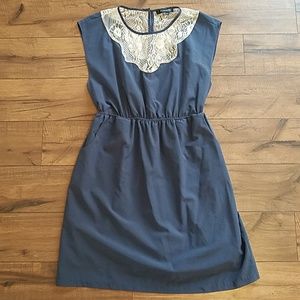 Navy Lace Dress w/ Pockets